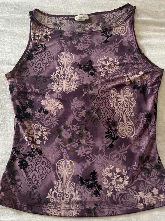 Charlotte Russe Tops - Vintage Charlotte Russe Purple Floral Print Sleeveless Tank